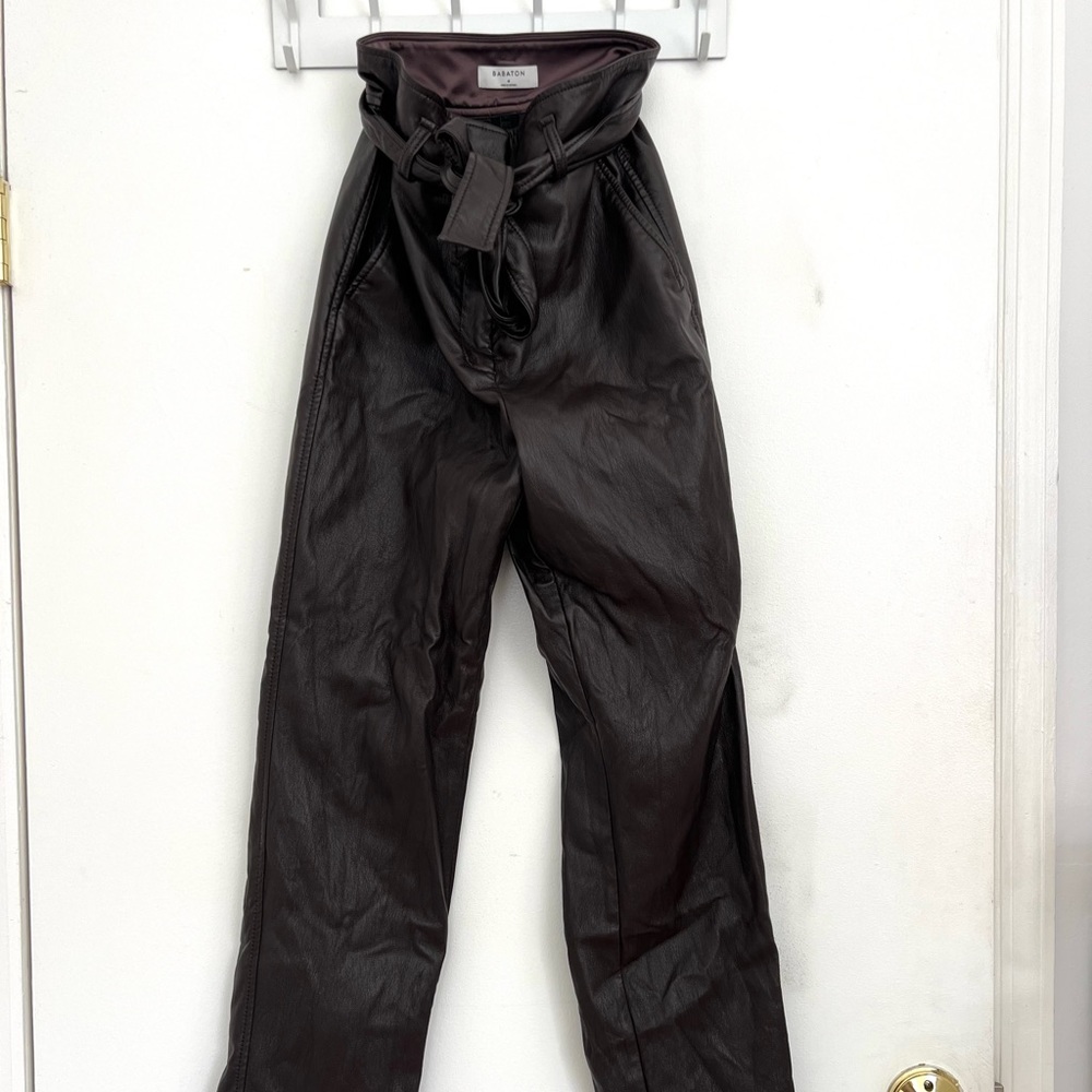 Aritzia Babaton Leather High Tied Pant